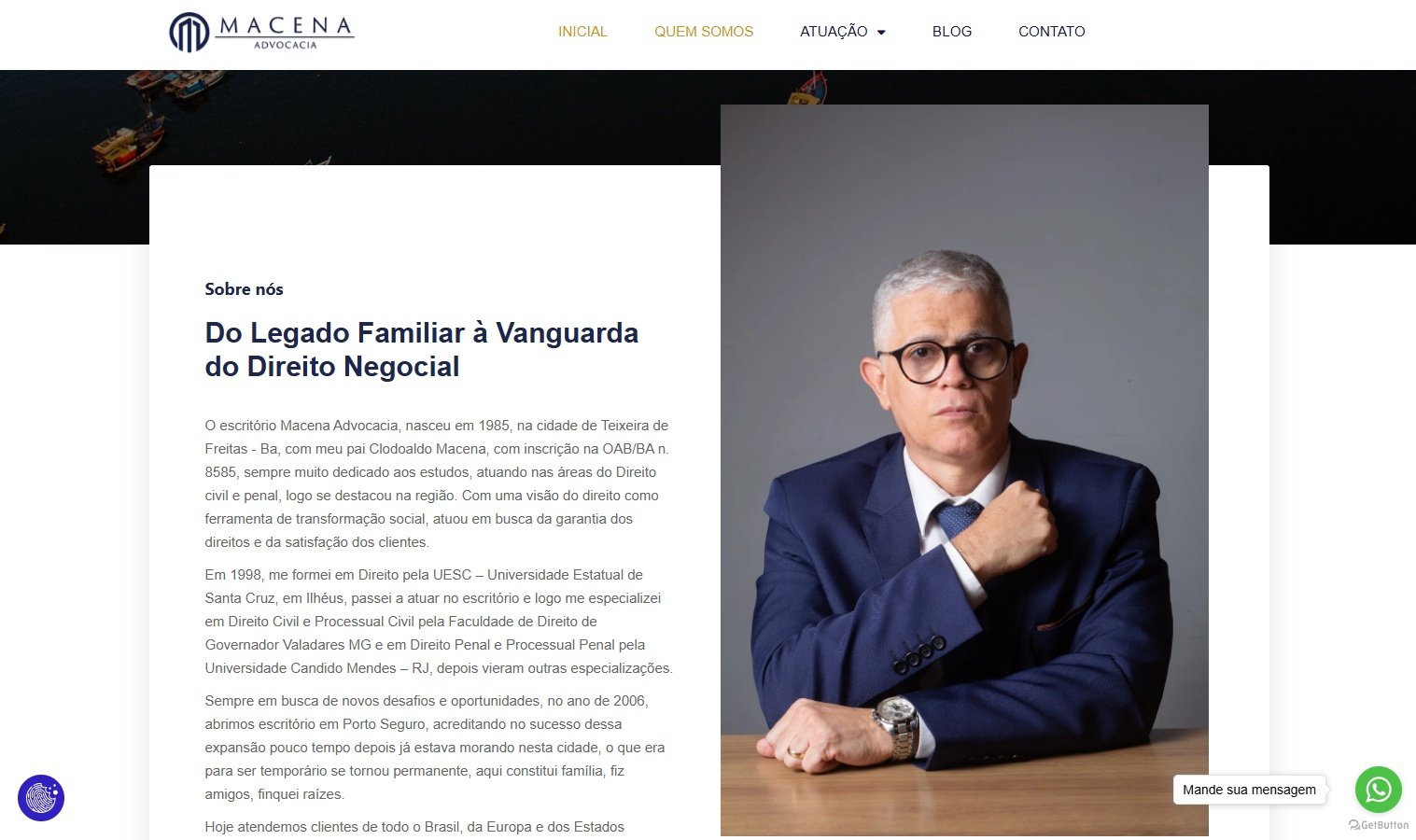 Site da Macena Advocacia, direito imobiliário em Porto Seguro